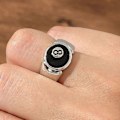 Miniatyrbillede 2 af 5: Billardkugle Ring Sølvbelagt Retro Charm Billardringe Finger Smykker