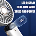 Miniatyrbild 2 av 3: Bärbara Handhållna USB-uppladdningsbara Fläktar med 5 Hastigheter, Batteridriven Minifläkt Hopfällbar Skrivbordsfläkt med LED-Display för Kontor Utomhusresor White