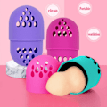 Miniatyrbillede 2 af 5: 4 farver makeup svampeholder kosmetisk blender svampeetui makeup æg opbevaringsboks silikone beskyttelsesbeholder