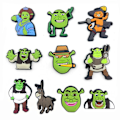 Miniatyrbilde 1 av 5: 10 animerte Shrek-tresko med avtagbart krokodilleblomstspenne