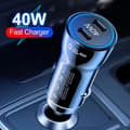 Pikkukuva 4 / 5: USB C Nopea auton laturi 40W 3.0 PD Type C auton sovitin iPhonelle Musta 1kpl