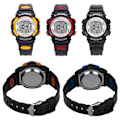 Miniatyrbillede 4 af 5: Mænds Studenter Mode Digital Multifunktionel Alarm Sports Armbåndsur Black