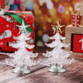 Miniatyrbild 5 av 7: Akryl Julgran Nattlampa USB Färgglad Ljusstark Bordlampa LED Nattlampa Juldekoration för Barnrum Sovrum Hemfest 2 st