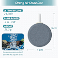 Miniatyrbillede 2 af 5: Akvarie 4CM Luftsten Disk Boble Diffuser Udløsningsværktøj til Luftpumper Fisketanke Spande Små Damme og DWC Beholdere, 4 Pakke