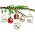 Miniatyrbillede 4 af 5: 6 stk. træjulepynt Julepynt Ornamenter Dekoration af træjuletræ hængende til julepynt