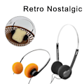 Pikkukuva 2 / 11: Retro Nostalgic Headset MP3 Walkman Kuulokkeet Kuulokkeet oranssi one-size