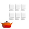 Miniatyrbillede 1 af 5: Dansk Gryde Lågbeskytter Klips til Le Creuset, Staub & Tramontina Støbejern Gryder - Forhindrer Skår og Ridser white 6pcs