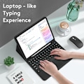 Pikkukuva 2 / 5: Langaton näppäimistökuori iPad 10.9 (2022) -mallille, hiiren kanssa, PU-nahkainen folio-kääntökansi Black iPad 10.9 (2022)