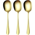Miniatyrbillede 1 af 5: 3 stk. store serveringsskeer i rustfrit stål, store, til servering af køkkenmadlavning restaurant banket (guld-11)