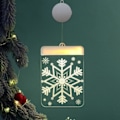Miniatyrbilde 4 av 5: Julebelysning 3D Hengende Lys Romdekorasjon Modellering Soverom Ferie Vindu Dekorasjon Snømann Snøflak Rektangel