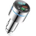 Miniatyrbilde 1 av 5: Bluetooth 5.3 FM-sender, billader i helmetall med Bluetooth, PD30W Type-C+QC3.0 hurtiglader til bil, støydemping