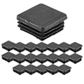 Miniatyrbillede 1 af 5: 20 stk. Plastfirkantede Blanke Endestykker Rørindsatser 25mm x 25mm