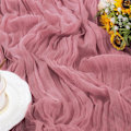 Miniatyrbillede 2 af 6: Bohemian Country Gauze Duge - Lys Rosa Gauze Duge til Baby Shower Dekoration White 90cmx180cm