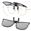 Miniatyrbillede 1 af 3: Polariserede Clip-on Flip Up Solbriller Uv400 Linser Reversible Polariseret Clip Brown