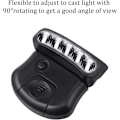Miniatyrbillede 4 af 5: 6 stk. Clip-hovedlamper, hovedlamper, sikkerhedshjelmtilbehør, 5 LED-roterende kasketlygte, clip-on lommelygte, clip-on kasketlygter (sort)