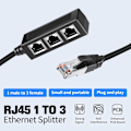 Pikkukuva 2 / 5: Ethernet-jakaja RJ45 LAN-kaapeliliitin 1-3 verkkosovitin Internet-pistokkeen jatke Super Cat5-, Cat5e-, Cat6-, Cat7-, Cat8-kaapeleille