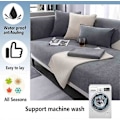 Miniatyrbild 4 av 5: Halksäker Vintage Soffa Skydd Filt - Soffa Skyddande Överdrag Dark Grey 70x180cm