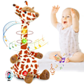 Miniatyrbild 1 av 5: Pratande Giraff Plyschleksak, Dansande Sjungande Inspelande Bebisleksak, Luminous Baby Interaktiv Plyschleksak för 2 3 4+ Års Barn