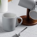 Miniatyrbilde 4 av 6: Bordservice 2x Grå 350ml Mattfarget Kaffe Kopper - Keramisk Steintøy Te Latte Cappuccino Kopper Sett med Håndtak