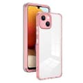 För iPhone 15 3-i-1 Transparent TPU Färg PC Ram Telefonskal