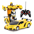 Miniatyrbild 1 av 4: Fjärrstyrd Robotbil Transformer Leksak för Barn, Anti-Fall Pusselbil Leksak för Pojkar och Flickor Yellow