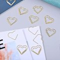 Miniatyrbilde 3 av 5: Pakke med 100 binders hjerte binders store gull binders hjerteformede binders motiv kjærlighet binders dispenser hjerte binders