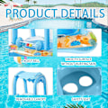 Miniatyrbild 5 av 5: Baby Badring Uppblåsbar Pool Badring Med UPF 50+ Solskyddstak För Barn I Åldern 3-36 Månader Kul I Vattnet blue With 3 bells
