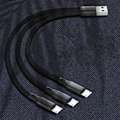 Miniatyrbild 3 av 11: USB2.0 Typ-A hane till 3 Micro USB hane laddningskontakt laddningskabel strömadapter sladd 3 i 1