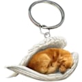 Miniatyrbild 1 av 5: 2 st Angel Sovande Hund Akryl Nyckelringar Hängsmycken Heminredning Prydnader Kontorsmaterial Presenter A golden retriever