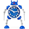 Miniatyrbild 3 av 5: Väckarklocka för barn pojkar, robotväckarklocka analog väckarklocka för barn tyst väckarklocka för pojkar flickor pojkar (blå)