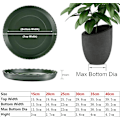 Miniatyrbilde 2 av 5: 5-pak plantefat, blomsterpotte dryppbrett for innendørs/utendørs planter hagefat plantepottefat brett, overflatebeskyttelse for