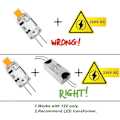 Miniatyrbild 3 av 5: 10-pack 2W G4 LED-lampor, ersätter 20W halogenlampor, 3000K varmvit, 200lm, 12V AC/DC G4, flimmerfri, dimbar [Energiklass F]
