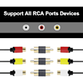 Miniatyrbillede 3 af 4: RCA Han til Han Adapter, RCA Lydkabel Forlænger Connector, 5 Pak Guldbelagt Dobbelt Han Connector