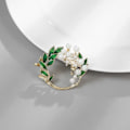 Miniatyrbilde 3 av 5: Grønt blad Gardenia brosje pin kvinners mote brosje krans