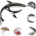 Miniatyrbillede 2 af 5: 2 x capo shark capo lavet af zinklegering til akustiske og elektriske guitarer, ukulele 6 + 12 strenge med godt greb, uden båndbuzz og holdbar (sort)