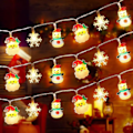 Miniatyrbillede 1 af 6: LED-lysstreng med julemotiv - Julemand, Snemand, Rendeer - Festlig atmosfære - Batteri & USB - Juletræspynt Triple B model 3M 20led USB