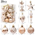 Miniatyrbild 1 av 3: Julgranskulor Röd Pepparkaka Hängande Dekorationer Stora Hängsmycken Set Juldekorationer för Hemmet 2024 Natal Navidad Nyår Champagne-20pcs3