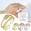 Miniatyrbillede 3 af 5: Fidget Angst Ring Til Kvinder Teenagere Justerbar Spinner Perle Stressaflastende Ringe Silver
