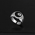 Miniatyrbild 4 av 5: Billjardboll Ring Silverpläterad Retro Charm Billjardringar Finger Smycken