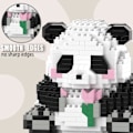 Miniatyrbillede 3 af 5: Mini Byggeklodser - Vinkende Panda, Festgaver - Mikro Klodser Panda Legetøj til Børn 6 7 8 9 10+, Mini Klodser Byggesæt (538 stk), Panda A-4