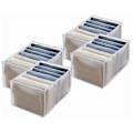 Miniatyrbillede 1 af 5: 4 stk. Garderobe Opbevaringsorganisator, Jeans Rum Opbevaringsboks Skab, Foldbar Skuffe Tøj Organ