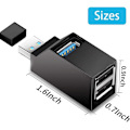 Miniatyrbillede 5 af 5: USB-hub, Mini USB 3.0 Hub bærbar adapter Højhastighedsudvidelse Multi USB Hub Splitter Lead Adapter-kabel til pc-bærbar computer