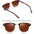 Pikkukuva 2 / 5: Puolireunattomat polarisoidut aurinkolasit miehille - UV400-suojaus Retro puolikehys aurinkolasit Unisex Polarisoitu miesten naisten aurinkolasit