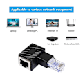 Miniatyrbilde 4 av 5: Ethernet-adapter, 90 graders Ethernet, hann-hunn Rj45-utvidelse Cat6 LAN-nettverkskontakt (2 per pakke) (r)