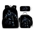 MTOWSUC Ryggsäck Black Panther 3D-tryck 16 tum Skolset 3 delar