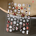 Miniatyrbild 1 av 8: Julnagelkonst 5D Präglad Julnageldekaler Snöflinga Flow F