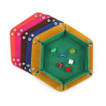 Miniatyrbild 2 av 7: Tärningsbricka i läder, hopfällbar tärningsbricka i hexagonform, lämplig för tärningsspel Brown