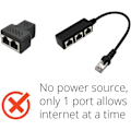 Pikkukuva 3 / 5: Ethernet-jakaja, Internet-jakaja, verkkokytkin, CAT6, RJ45, 100 mbps, USB-virtalähde, 5-porttinen LAN-kytkin lisäethernet-porttien lisäämiseen