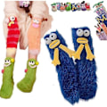 Pikkukuva 1 / 5: Lämpimät ja pehmeät piirrettyjen hirviöiden sukat, koralliveluuriset kolmiulotteiset omituiset sukat, plushiset hirviösukat joulu sukat 1 pair Blue