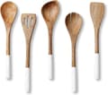 Träslevar för matlagning, bestickset innehåller träsked, stekspade, gaffel, hålsked, hörnslev, 5 delar